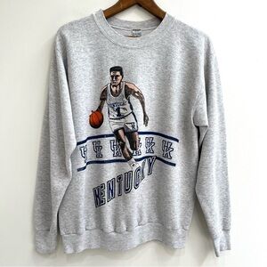 Vintage Gray UK Kentucky Wildcats Basketball Graphic Sweatshirt Crewneck
